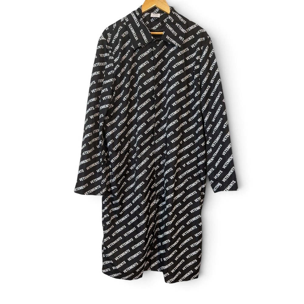 Vetements Garderobe 2021 Logo Print Raincoat Black White Unisex Oversized XL
